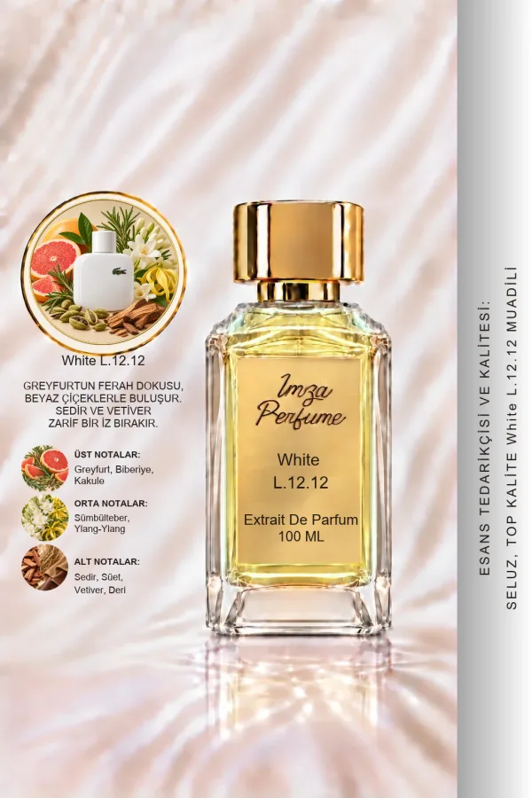 Lacoste White L.12.12 Muadili | Greyfurt - Biberiye - Kakule - Sedir Ağacı | Ferah ve Temiz Intense Erkek Extrait De Parfum