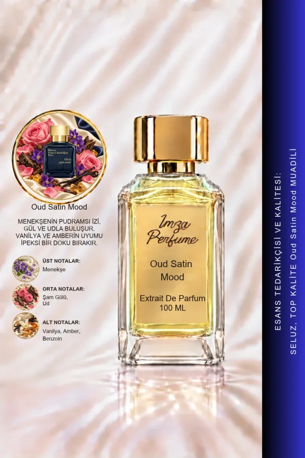 Oud Satin Mood Muadili | Oud - Misk - Vanilya - Benzoin | Güçlü ve Yoğun Unisex Extrait Parfüm