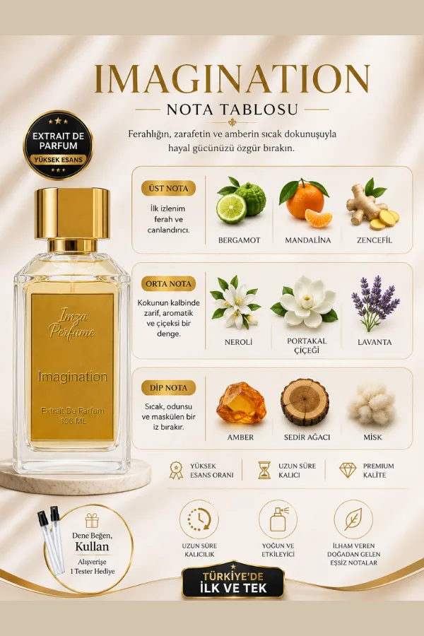 Imagination Muadili | Ağaç Kavunu - Neroli - Ambroksan - Bergamot | Keyifli ve Yaz Intense Extrait Erkek Parfüm