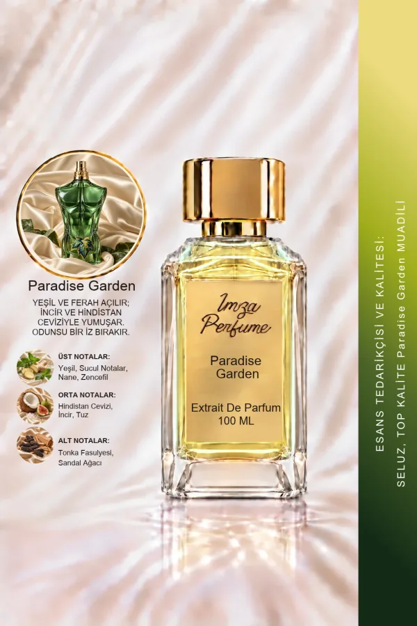 Paradise Garden Muadili | Hindistan Cevizi - İncir - Sandal - Vanilya | Şehvetli ve Akustik Erkek Extrait De Parfum