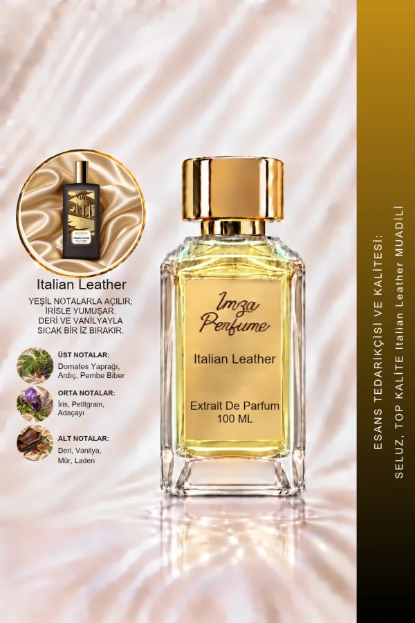 Italian Leather Muadili | Vanilya - Misk - Adaçayı - Kasnı Otu | Aromatik ve Farklı Unisex Extrait Parfüm