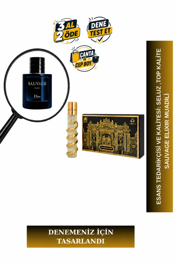 Sauvage Elixir Muadili Tanışma | Meyan Kökü - Amber - Sandal Ağacı - Tarçın | Güçlü ve Olağanüstü Erkek Extrait De Parfum