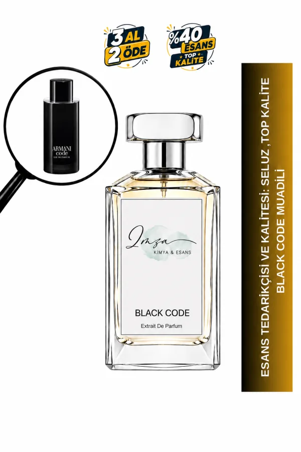 Armani Black Code | Tonka Fasulyesi - Deri - Bergamot | Gizemli ve Karizmatik Intense Erkek Extrait De Parfum