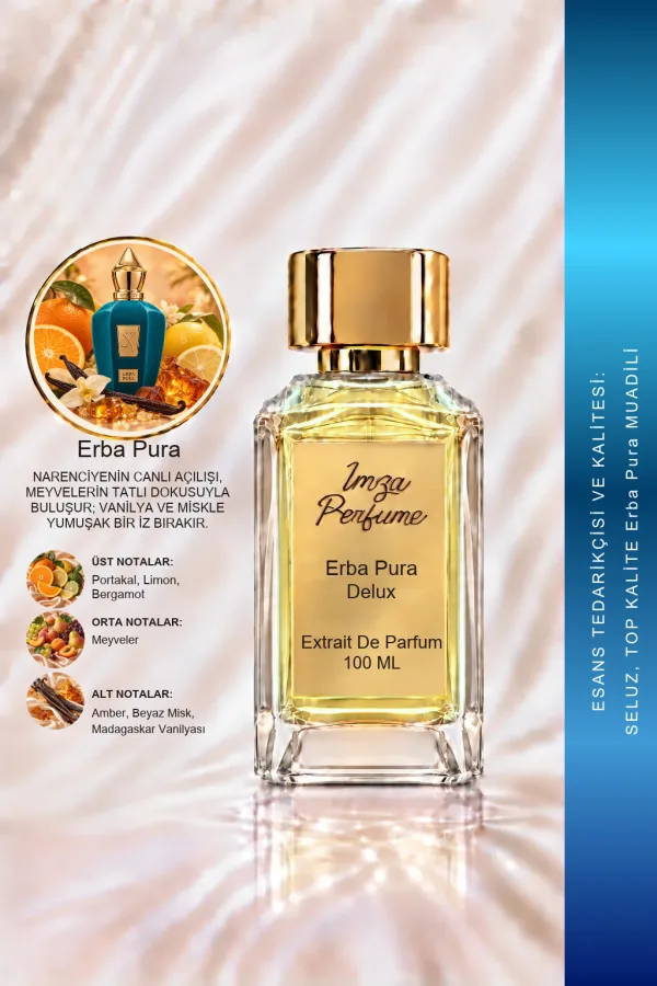 - Delux - Erba Pura Muadili | Portakal - Bergamot - Vanilya | Meyvemsi ve Enerjik Intense Extrait De Parfum