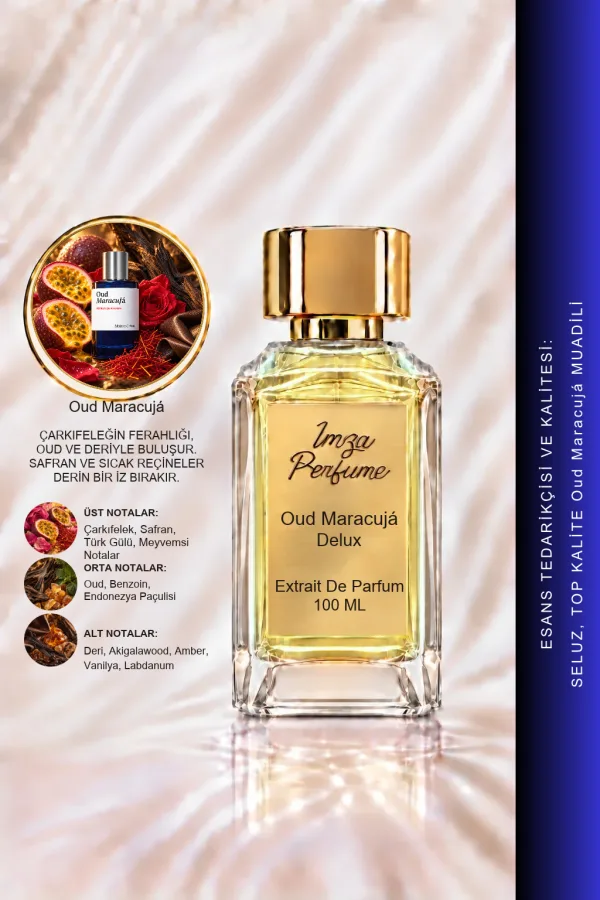 - Delux - Oud Maracuja Muadili | Oud - Çarkıfelek Meyvesi - Safran | Egzotik ve Baştan Çıkarıcı Intense Erkek Extrait De Parfum