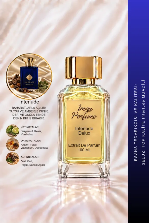 - Delux - Interlude Muadili | Tütsü – Amber – Deri – Oud | Yoğun ve Gizemli Intense Erkek Delux Parfüm
