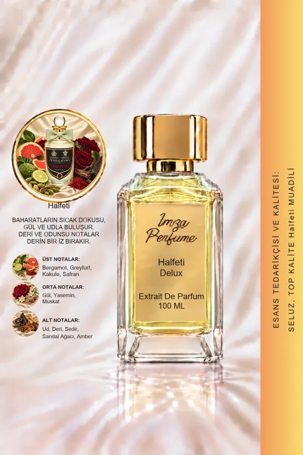 - Delux - Halfeti Muadili | Greyfurt – Gül – Oud – Amber | Baharatlı ve Gizemli Intense Unisex Delux Parfüm