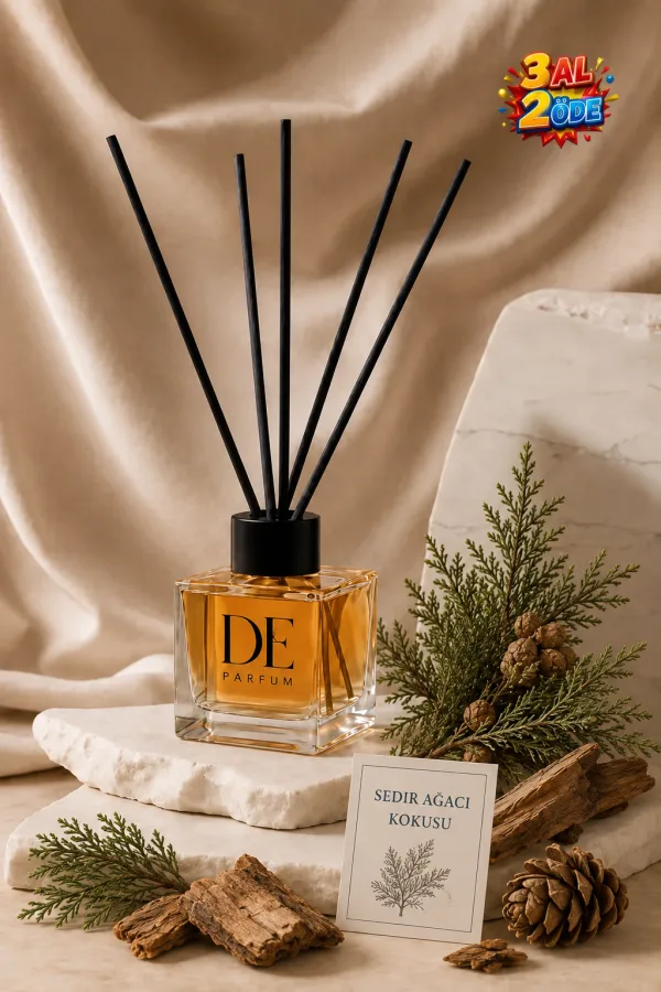 Sedir Ağacı Kokulu Dekoratif 120 ml Bambu Çubuklu Oda Kokusu