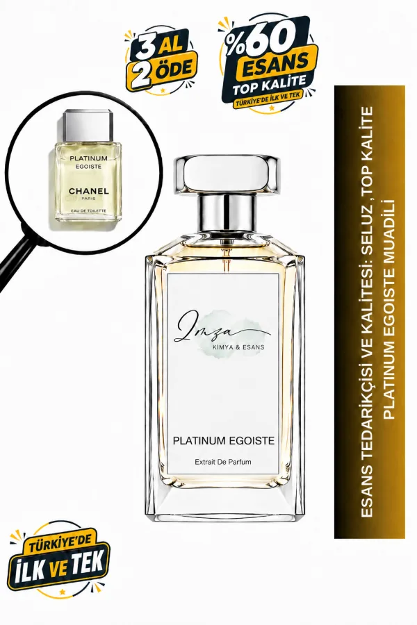 - Delux - Platinum Egoiste Muadili | Lavanta – Biberiye – Sardunya – Vetiver | Ferah ve Maskülen Intense Erkek Delux Parfüm