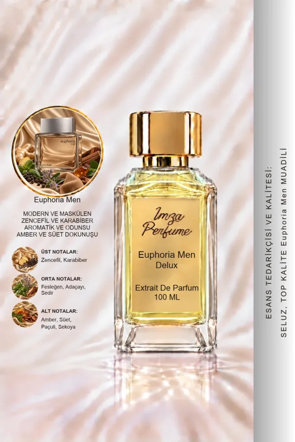 - Delux - Euphoria Muadili | Nar – Orkide – Lotus – Amber | Gizemli ve Çekici Intense Kadın Delux Parfüm
