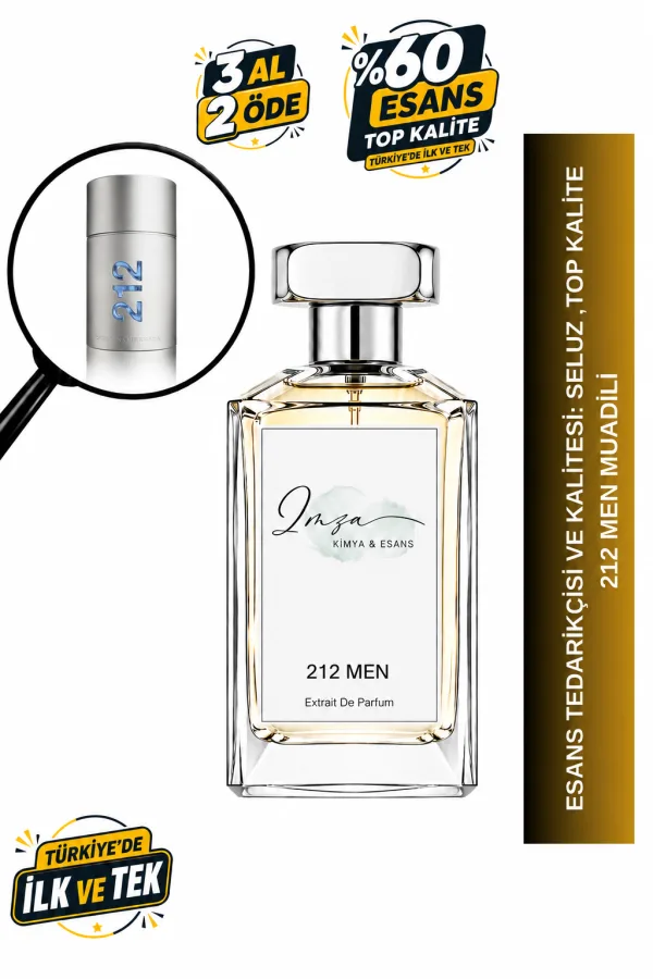 - Delux - 212 Men Muadili | Greyfurt – Zencefil – Yeşil Notalar – Misk | Ferah ve Şehirli Intense Erkek Delux Parfüm