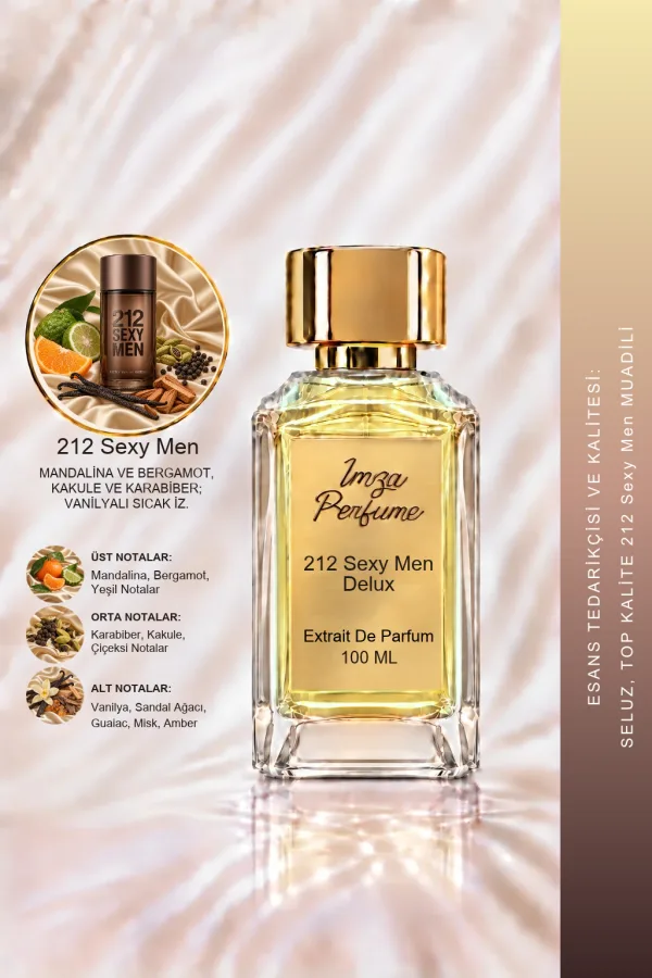 - Delux - 212 Sexy Men Muadili | Mandalina – Kakule – Vanilya – Sandal Ağacı | Sıcak ve Çekici Intense Erkek Delux Parfüm