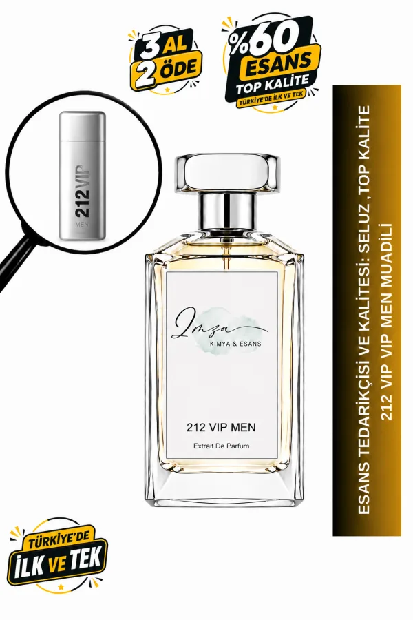 - Delux - 212 VIP Men Muadili | Zencefil – Nane – Votka – Amber | Enerjik ve Çekici Intense Erkek Delux Parfüm