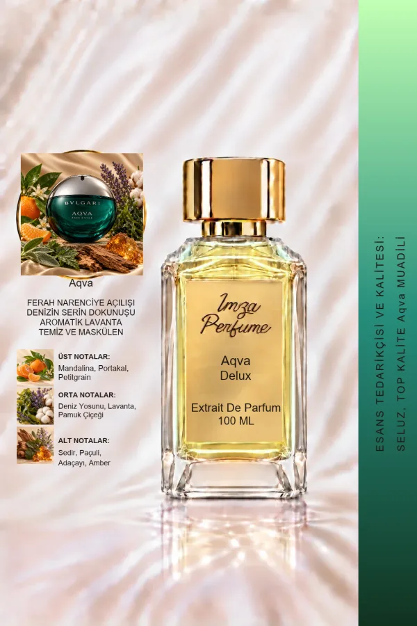 - Delux - Aqva Muadili | Mandalina – Deniz Notaları – Posidonia – Amber | Ferah ve Maskülen Intense Erkek Delux Parfüm