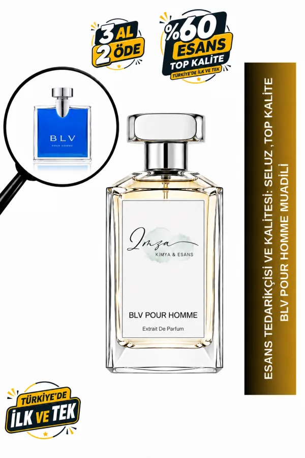 - Delux - BLV Pour Homme Muadili | Zencefil – Kakule – Tütün Çiçeği – Sandal Ağacı | Baharatlı ve Maskülen Intense Erkek Delux Parfüm