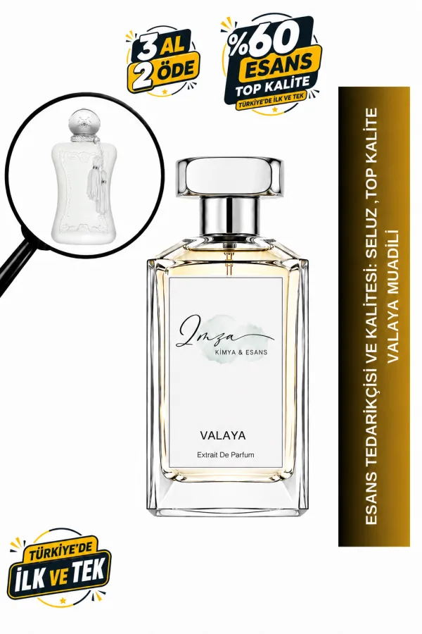 - Delux - Valaya Muadili | Beyaz Şeftali – Bergamot – Portakal Çiçeği – Misk | Temiz ve Zarif Intense Kadın Delux Parfüm