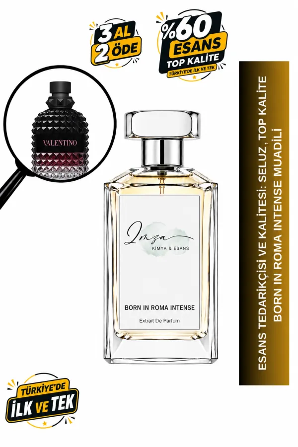 - Delux - Uomo Born In Roma Intense Muadili | Vanilya – Lavanta – Vetiver – Amber | Yoğun ve Karizmatik Intense Erkek Delux Parfüm