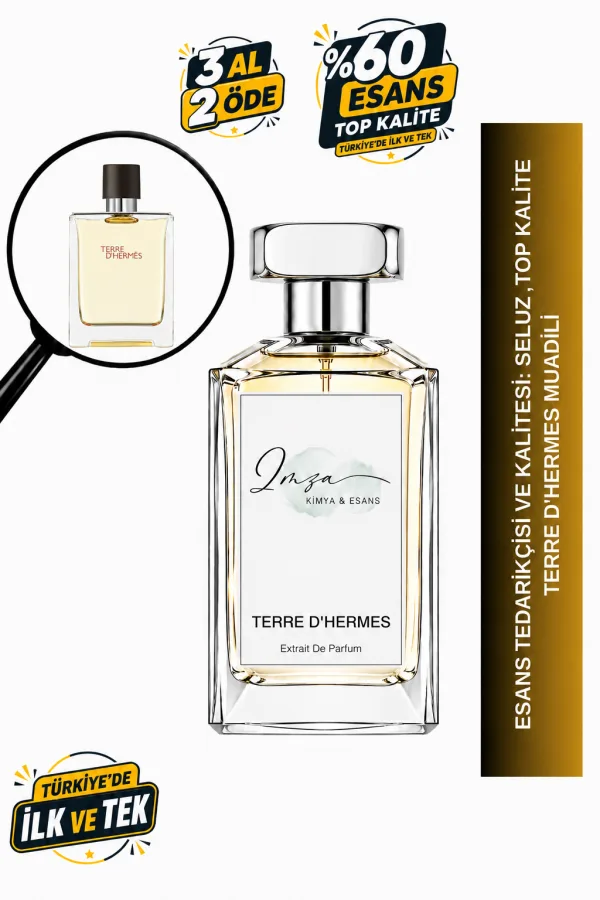 - Delux - Terre D’Hermes Muadili | Portakal – Greyfurt – Biber – Vetiver | Topraksı ve Karizmatik Intense Erkek Delux Parfüm