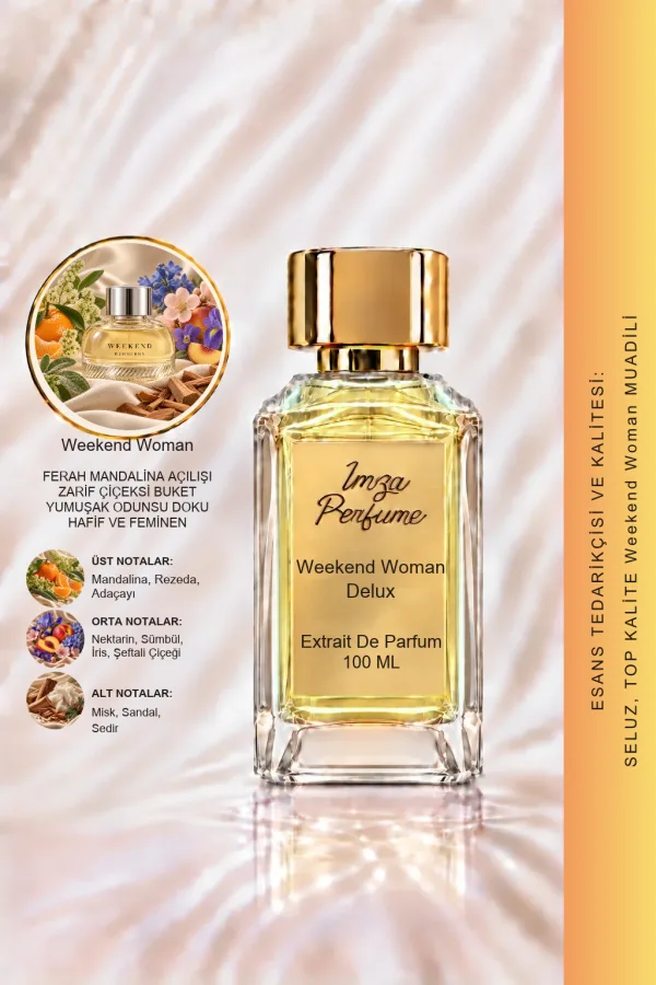 - Delux - Weekend Woman Muadili | Mandalina – Şeftali – Sümbül – Misk | Ferah ve Neşeli Intense Kadın Delux Parfüm