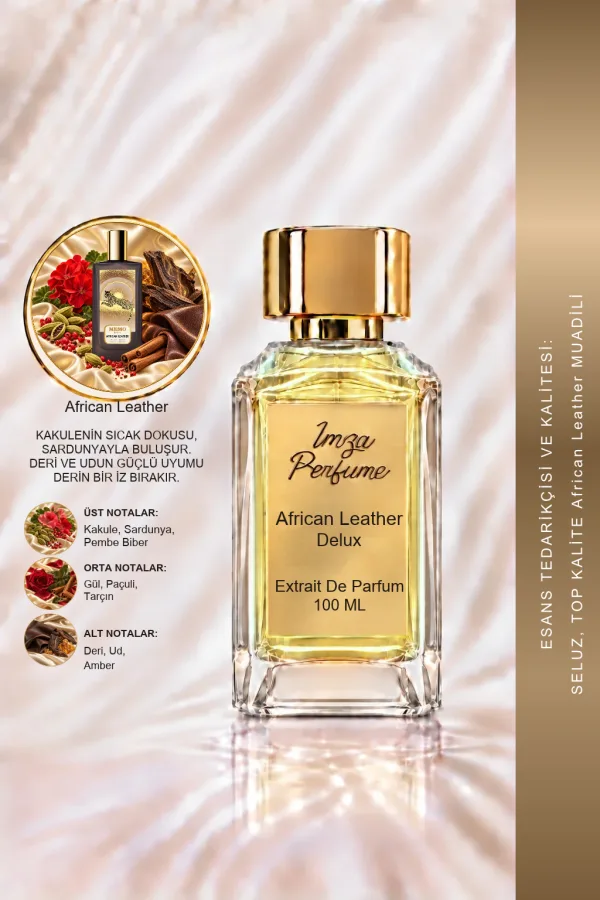 - Delux - African Leather Muadili | Agarwood - Bergamot - Paçuli - Safran | Deri ve Çekici Intense Unisex Delux Parfüm