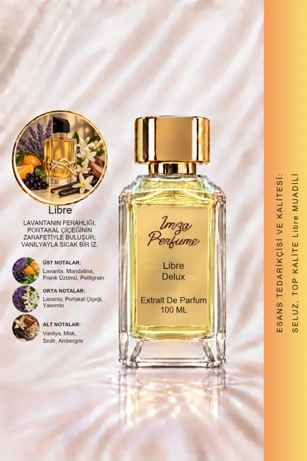 - Delux - Libre Muadili | Bergamot - Vanilya - Amber - Yasemin | Parlak ve Çiçeksi Kadın Delux Parfüm