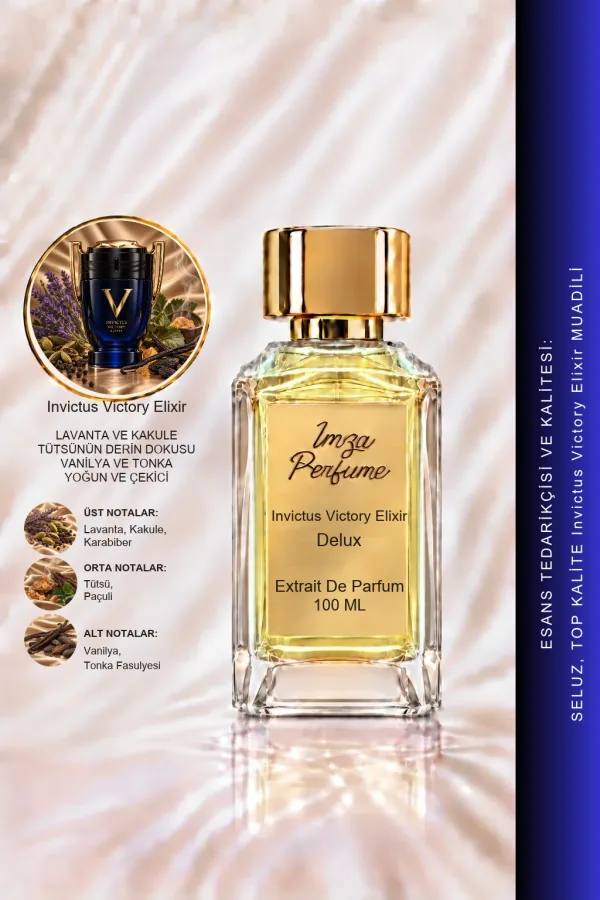 - Delux - Invictus Victory Elixir Muadili | Vanilya - Lavanta - Tütsü | Yoğun ve Karizmatik Intense Erkek Delux Parfüm