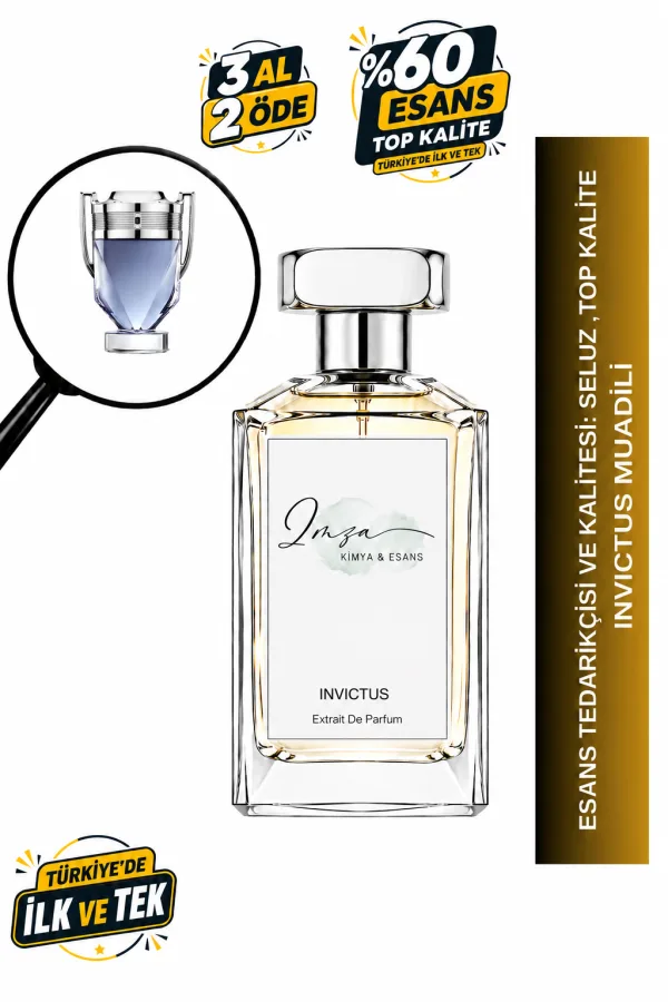 - Delux - Invictus Muadili | Greyfurt - Deniz Notaları - Ambergris | Ferah ve Güçlü Intense Erkek Delux Parfüm