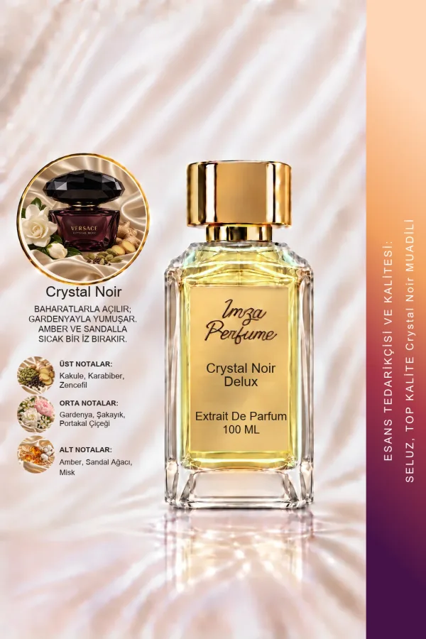 - Delux - Crystal Noir Muadili | Misk - Zencefil - Kakule - Şakayık | Gizemli ve Çarpıcı Intense Kadın Delux Parfüm