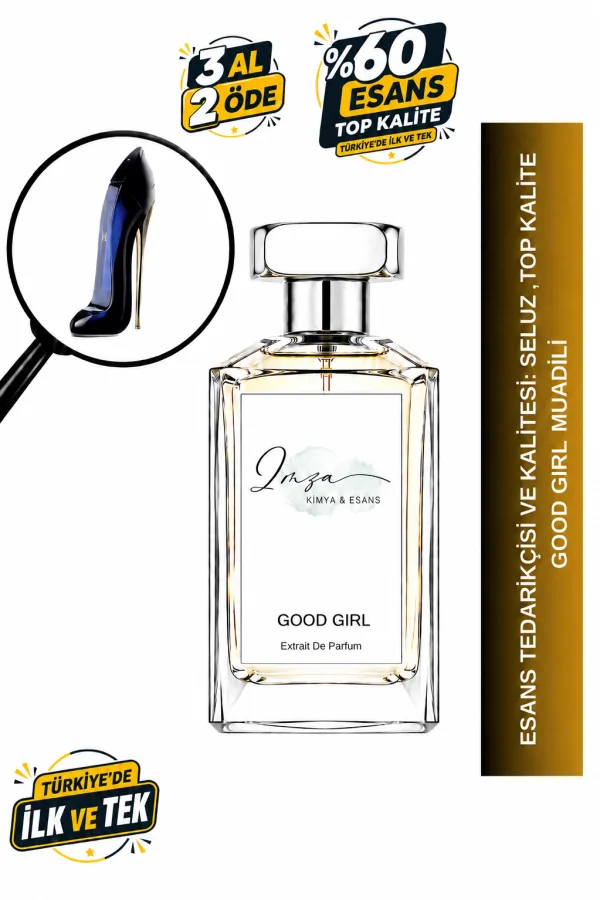 - Delux - Good Girl Muadili | Vanilya - Şakayık - Acı Badem - Bergamot | Yoğun ve Zarif Intense Kadın Delux Parfüm