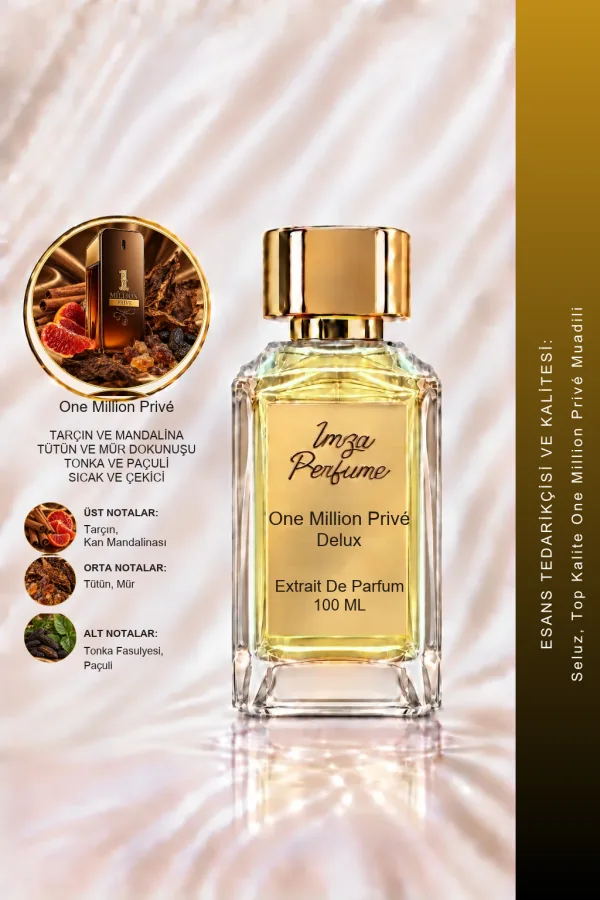 - Delux - One Million Privé Muadili | Tarçın - Tütün - Vanilya | Sıcak ve Baştan Çıkarıcı Intense Erkek Delux Parfüm