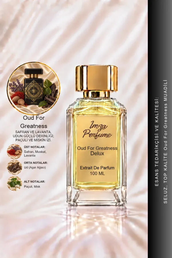 - Delux - Oud For Greatness Muadili | Safran - Oud - Paçuli - Misk | Cesur ve Büyüleyici Intense Erkek Delux Parfüm