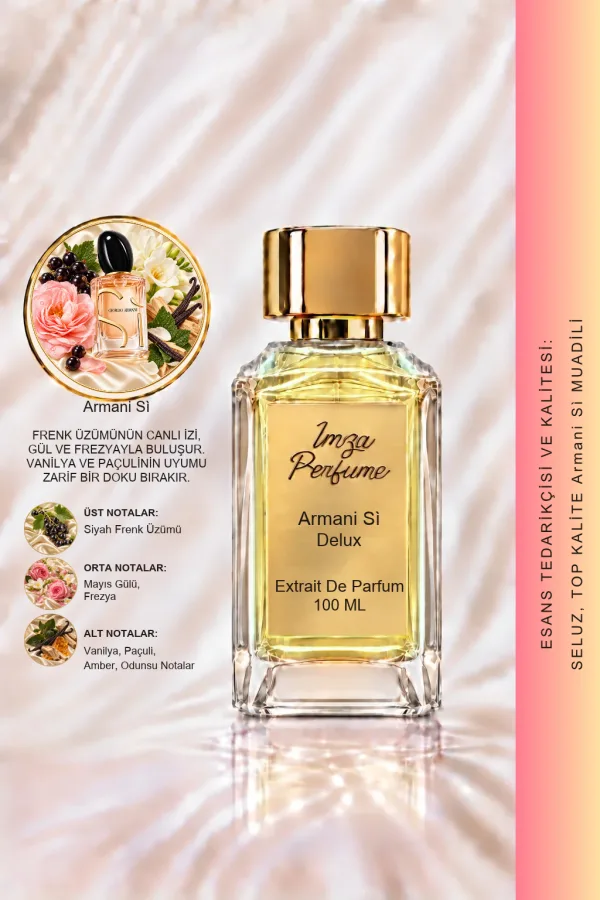 - Delux - Armani Si Muadili | Frenk Üzümü - Neroli - Vanilya - Amber | Modern ve Eşsiz Intense Kadın Delux Parfüm
