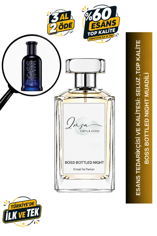 - Delux - Boss Bottled Night Muadili | Lavanta - Huş Ağacı - Menekşe - Misk | Maskülen ve Çekici Intense Erkek Delux Parfüm