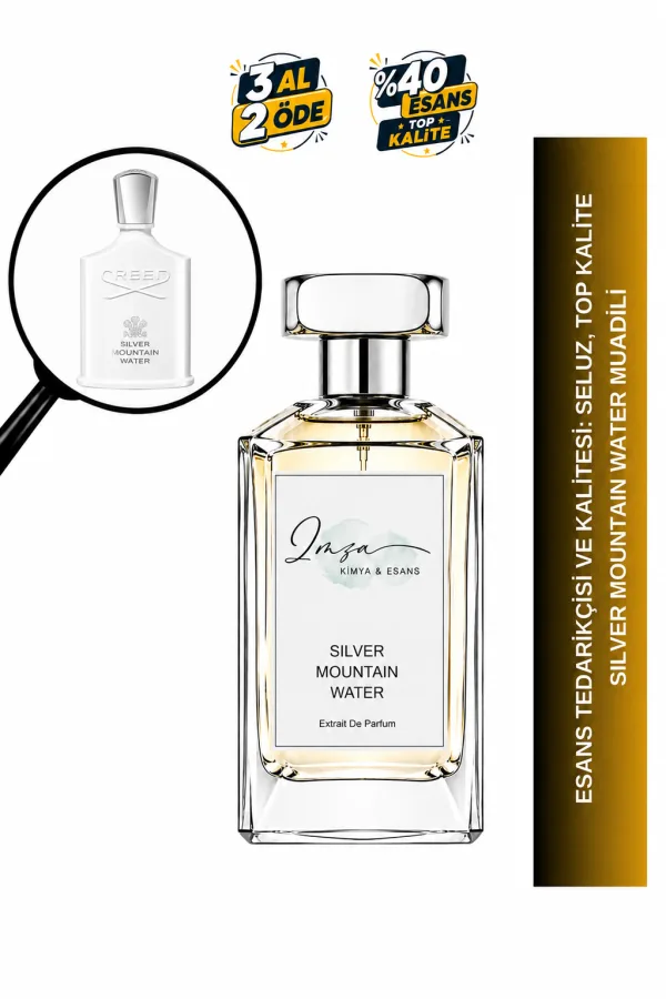 Millesime Silver Mountain Water Muadili | Bergamot - Siyah Frenk Üzümü - Yeşil Çay - Misk | Ferah ve Temiz Intense Unisex Extrait De Parfum