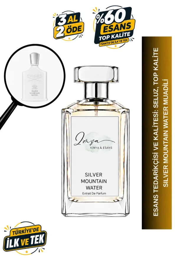 - Delux - Millesime Silver Mountain Water Muadili | Bergamot - Siyah Frenk Üzümü - Yeşil Çay - Misk | Ferah ve Temiz Intense Unisex Delux Parfüm