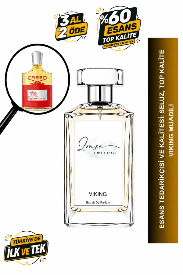 - Delux - Millesime Viking Muadili | Bergamot - Pembe Biber - Nane - Sandal Ağacı | Ferah ve Baharatlı Intense Erkek Delux Parfüm