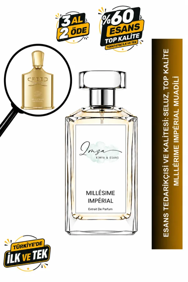 - Delux - Millesime Imperial Muadili | Bergamot - Deniz Notaları - İris - Misk | Ferah ve Prestijli Intense Unisex Delux Parfüm