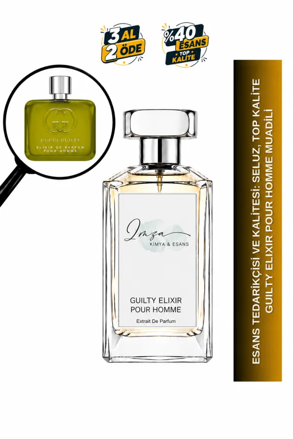 - Delux - Guilty Pour Homme Muadili | Lavanta - Limon - Paçuli | Modern ve Çekici Intense Erkek Delux Parfüm