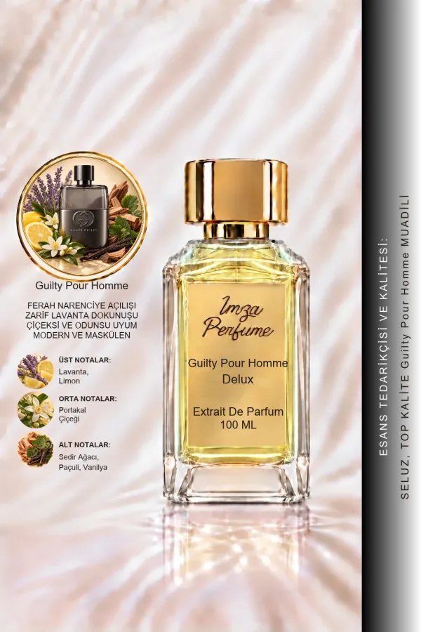 - Delux - Guilty Pour Homme Muadili | Lavanta - Limon - Paçuli | Modern ve Çekici Intense Erkek Delux Parfüm
