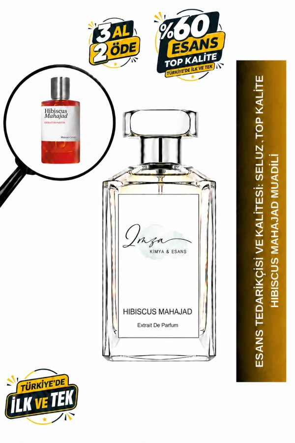 - Delux - Hibiscus Mahajád Muadili | Hibiskus - Gül - Vanilya - Deri | Çiçeksi ve Baştan Çıkarıcı Intense Unisex Delux Parfüm