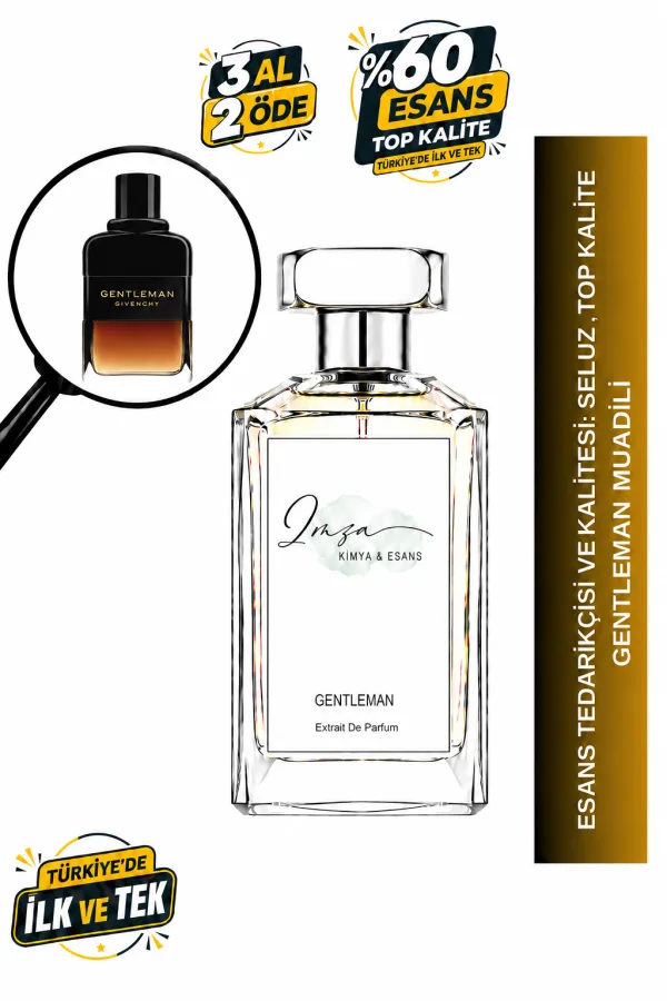 - Delux - Gentleman Muadili | İris - Karabiber - Vanilya - Paçuli | Zarif ve Maskülen Intense Erkek Delux Parfüm