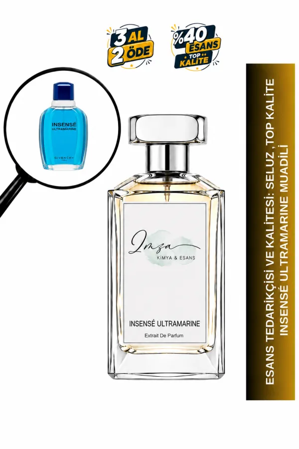 - Delux - Insensé Ultramarine Muadili | Karpuz - Nane - Siyah Frenk Üzümü - Sedir Ağacı | Ferah ve Enerjik Erkek Delux Parfüm