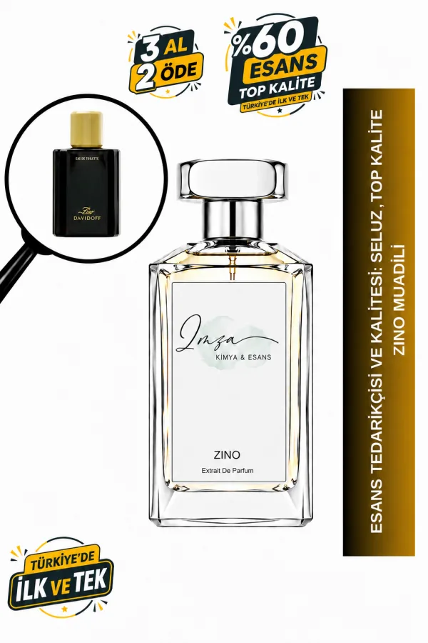 - Delux - Zino Muadili | Lavanta - Paçuli - Sandal Ağacı - Vanilya | Klasik ve Maskülen Intense Erkek Delux Parfüm