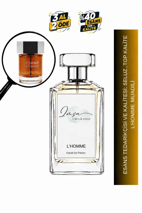 L'Homme Muadili | Zencefil - Bergamot - Menekşe Yaprağı - Sedir Ağacı | Ferah ve Zarif Intense Erkek Extrait De Parfum