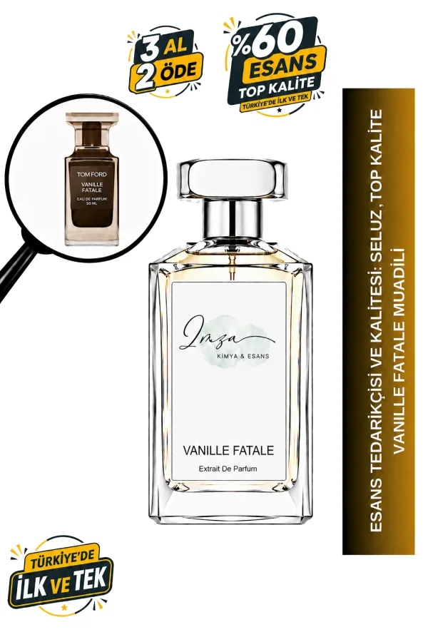 - Delux - Vanille Fatale Muadili | Vanilya - Tütün - Safran - Kahve | Yoğun ve Baştan Çıkarıcı Intense Unisex Delux Parfüm