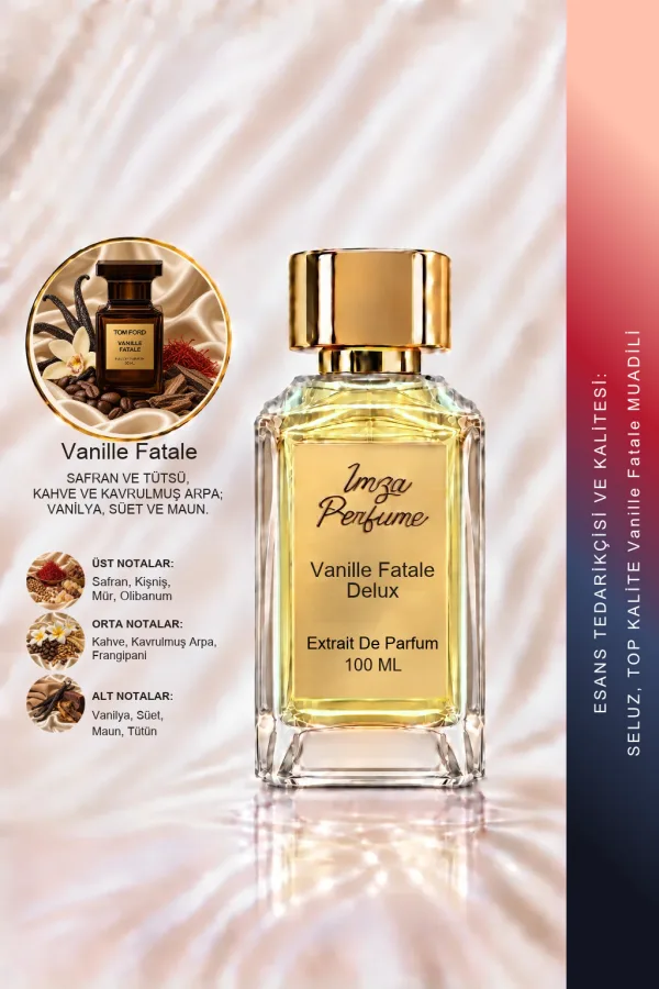 - Delux - Vanille Fatale Muadili | Vanilya - Tütün - Safran - Kahve | Yoğun ve Baştan Çıkarıcı Intense Unisex Delux Parfüm