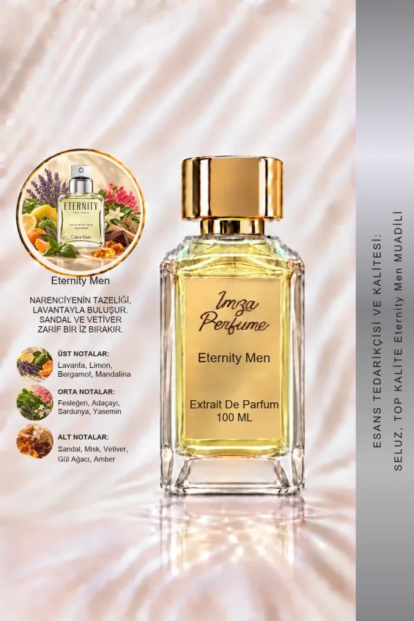 Eternity Men Muadili | Lavanta - Yeşil Notalar - Sardunya - Sandal Ağacı | Ferah ve Klasik Intense Erkek Extrait De Parfum