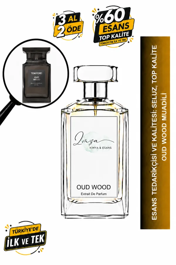 - Delux - Oud Wood Muadili | Oud - Sandal Ağacı - Vanilya - Kakule | Sıcak ve Odunsu Unisex Delux Parfüm