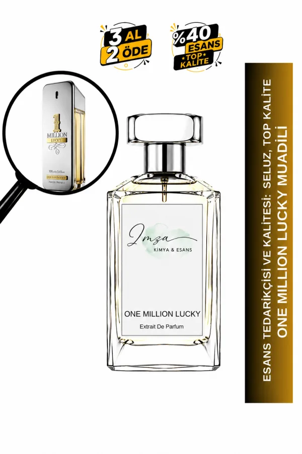 One Million Lucky Muadili | Fındık - Bal - Erik - Sedir Ağacı | Tatlı ve Çekici Intense Erkek Extrait De Parfum