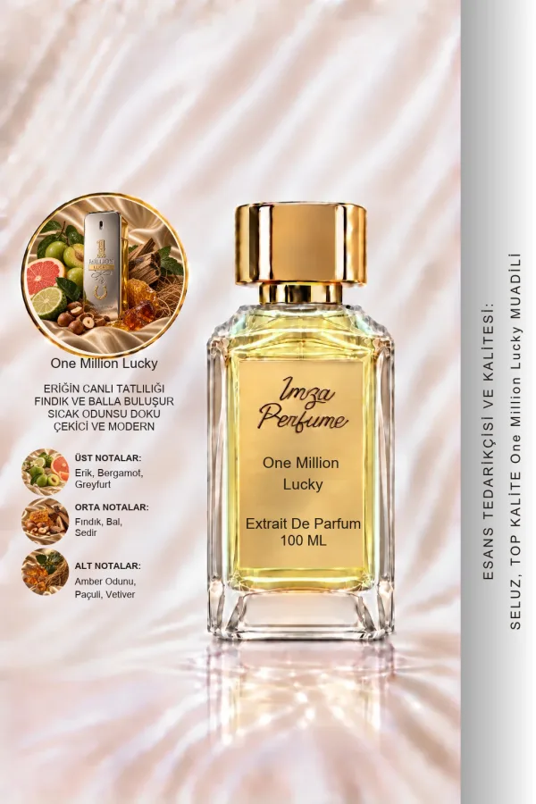 One Million Lucky Muadili | Fındık - Bal - Erik - Sedir Ağacı | Tatlı ve Çekici Intense Erkek Extrait De Parfum